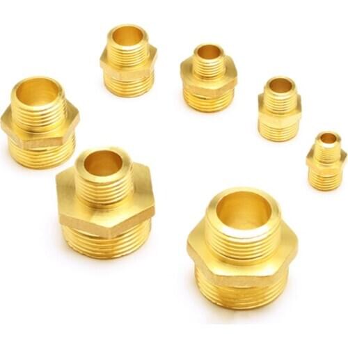 Silk pairBrass Tube Pneumatic Fitting 1/8" 1/4" 3/8" 1/2" 3/4"1 BSP Male X Male Change Hex Nipple Pipe Connector Adapter Coupler