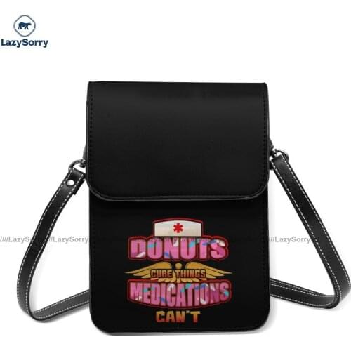 Doughnut Shoulder Bag Stylish Leather Outdoor Mobile Phone Bag Student Gifts Bags