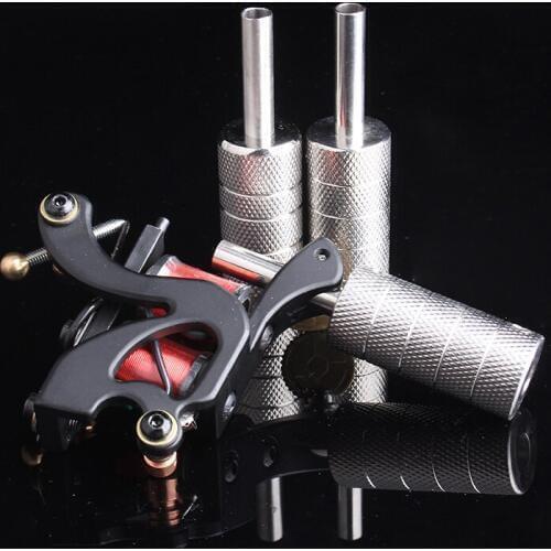1PCS 22MMStainless Steel Tattoo Grip With Back Stem Professional Tattoo Machine Grips Tattoo Tubes Tips Tool Free Shipping