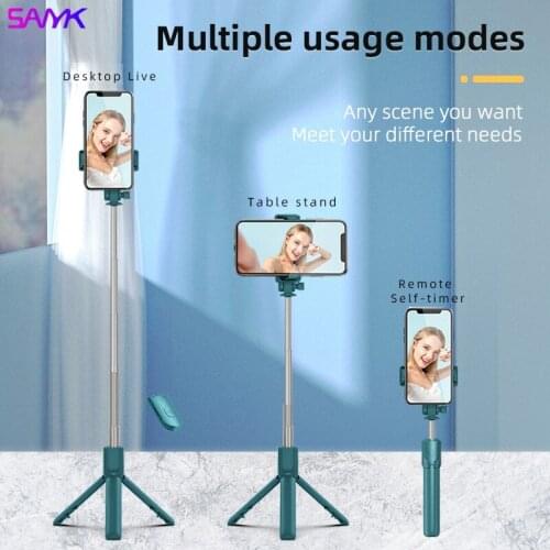 SANYK Mini Bluetooth Selfie Stick Foldable Tripod Monopod Horizontal and Vertical Selfie Stick with Wireless Remote Control