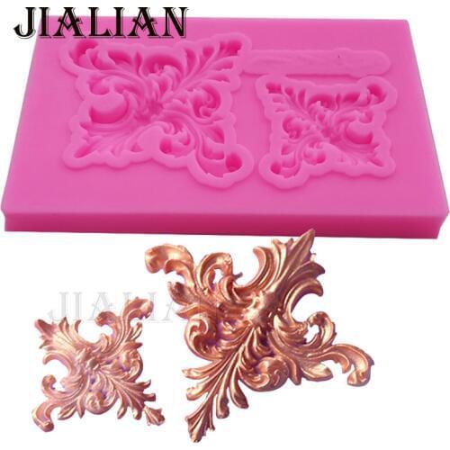DIY Flowers lace pattern & border Silicone Fondant Mold Wedding Cake Decorating Tools chocolate sugar art displays T0914