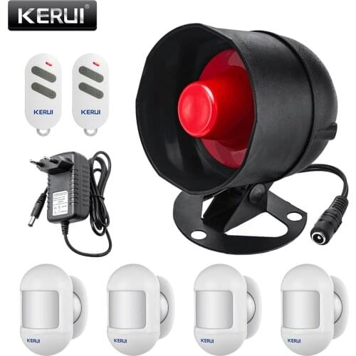 KERUI Siren Alarm System Installation Simple Infrared Sensor Connection Remote Control Home Security Protection Set