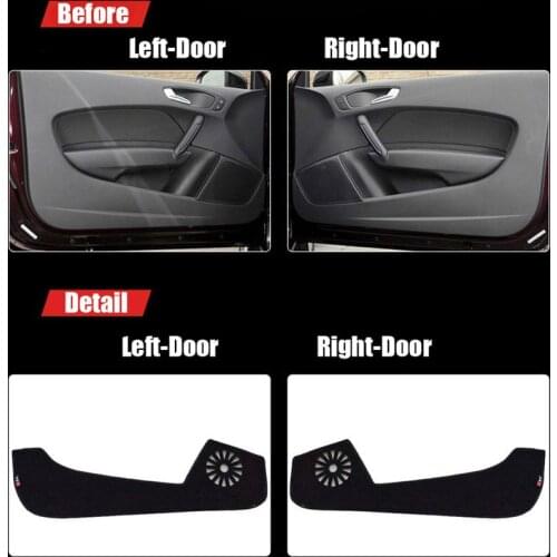 2pcs Fabric Door Protection Mats Anti-kick Decorative Pads For Audi A1 2012-2014