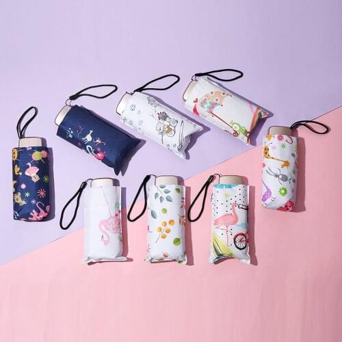 Ultra-Light Mini Ultra-Light Capsule Umbrella Pocket Five Folding Umbrella UV Protection Vinyl Umbrella Advertising Umbrella