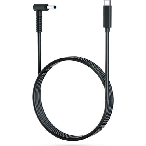 Delippo 15V/20V PD USB C/Type-C Male to DC 4.5 X 3.0mm Female Power Plug Extension Charge Cable for HP Pavilion, EliteBook Serie