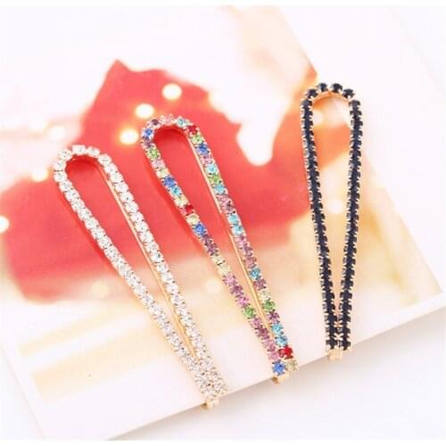 1Pc Women Crystal Rhinestone Hair Clips Fashion Hairpins Alloy Barrette Girl Hair Accessories Styling Tools