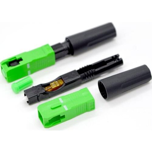 100pcs NEW FTTH Optical Fiber Fast Connector Embedded Telecom Grade SC APC Fiber Optic Quick ConnectorFree Shipping TO Brazil