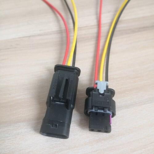 2/5/10sets/lot 3 Pin/Way Male Female PDC Parking Sensor Plug Connector Socket With Wire Pigtail For VW Audi 3C0973203 4H0973703