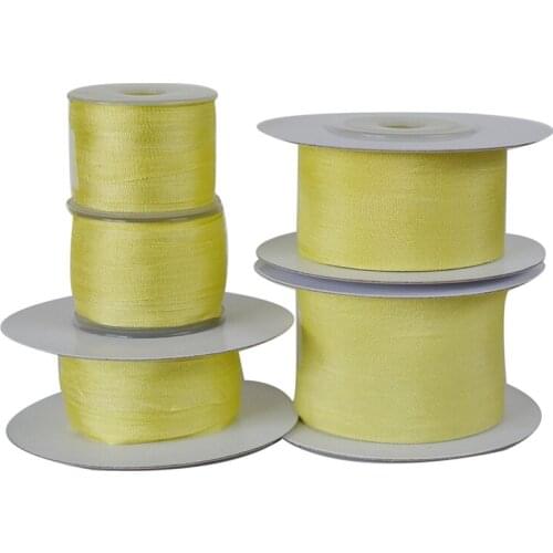 255 Green Yellow 100% Real Pure Silk Embroidery Ribbon Handcraft,Double Face Taffeta Silk Tape 2/4/7/10/13/20/25/32mm,10/30/100m