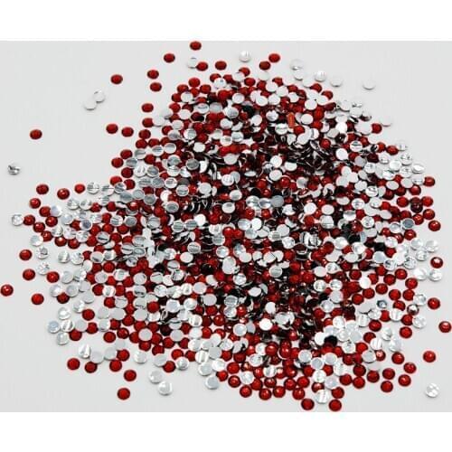 5000pcs/lot 2mm 3mm 4mm 5mm Siam Color DIY Non-hotfix rhinestone Acrylic Flatback Rhinestones for DIY Phone case Nail art