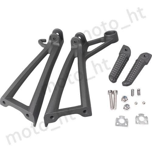 Aluminum Alloy Passenger Rear Foot Pegs Footrest Brackets for Yamaha YZF R6 2003 2004 2005 Black