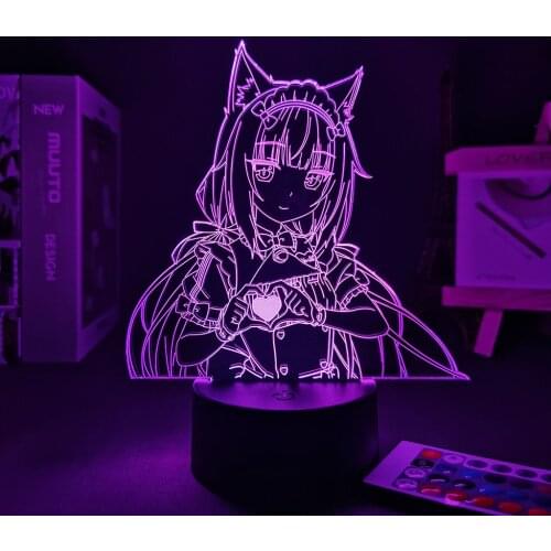 Anime Figure Nekopara Vanilla Led Night Light for Bedroom Decoration Birthday Gift light Mange Waifu 3d Lamp Anime Nekopara