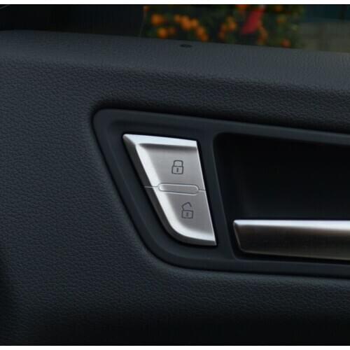 Car Door Unlock Swtich Buttons Sequins Decoration Cover Trim 4Pcs For Audi A4 B8 2009-2015 Auto Interior Accessories