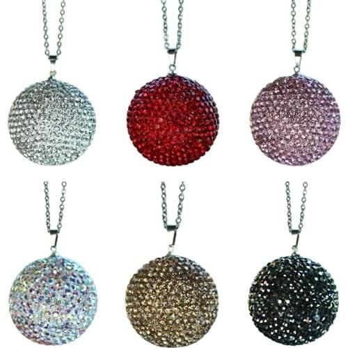 Auto Rearview Mirror Hanging Ornaments Car Styling Accessories Rhinestone Ball Full Drilling Metal Chain Car Pendants