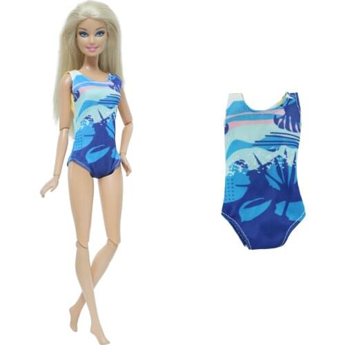 BJDBUS 1 Set Doll Swimsuit Blue Summer Beach Bikini Swimming Swimwear Bathing Clothes for Barbie Doll Baby Girl Accessories Toys