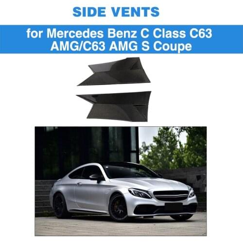 Side Skirts Splitters Vents Trims for Mercedes-Benz C Class W205 C63 AMG 2 Door 2015 - 2017 Side Air Vents Carbon Fiber