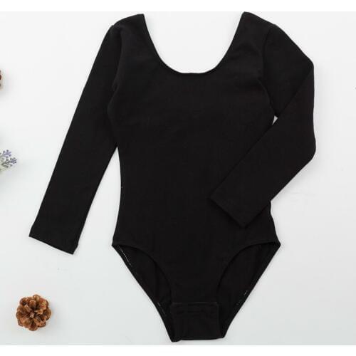 Girls Kids Dance Clothes Long Sleeved Spandex Cotton Gymnastics Dress Leotard Ballet Dancing Wear Skating Dresses Bodysuit