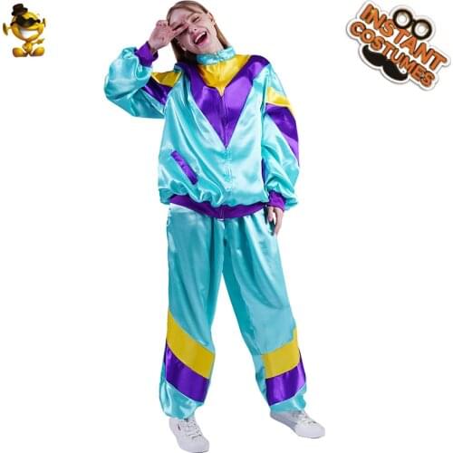 Carnival Cosplay 70s 80‘s Disco Costumes Adult Role Playing Hippie Suit Halloween Party Fancy Dress Up for Unisex Men and Women