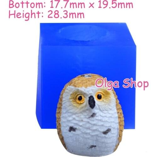 DYL692 28.3mm x 19.5mm Owl Silicone Mold Fondant Cake Decoration Candy Resin Clay Earrings Necklace Craft Soap Candle FOOD SAFE