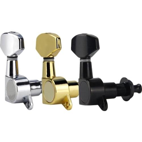 FLEOR Set of Sealed Electric Guitar Machine Heads Tuning Keys Pegs 6R or 6L Small Buttons