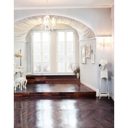 5x7ft Wooden Floor Living Room White Wall Photography Backdrops Photo Props Studio Background