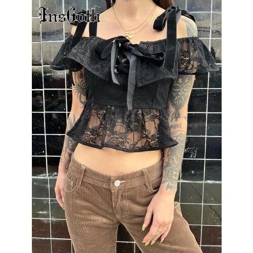 Женские топы с открытыми плечами INSGOTH China At AliExpress