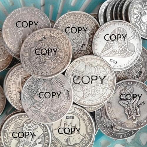 Hobo HB(01)-HB(100) Different Morgan Dollar skull zombie skeleton Silver Plated Copy Coins