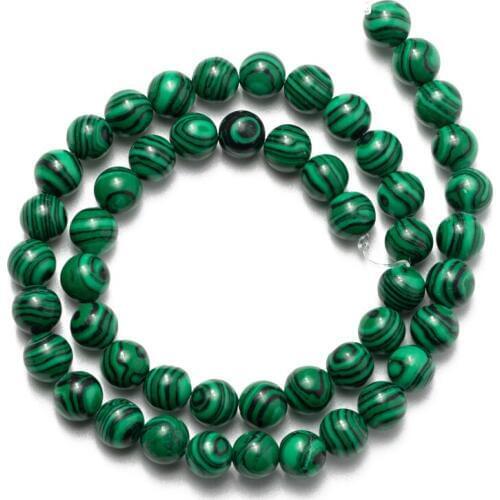Wholesale Green Malachite Round Natural Loose Stone Beads 4 6 8 10 12mm for Jewelry Making Accessories Bracelet Necklaces DIY