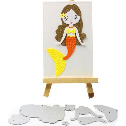 Cute Mermaid Metal Cutting Dies Stencils for DIY Scrapbooking/photo album Decorative Embossing DIY Paper Cards