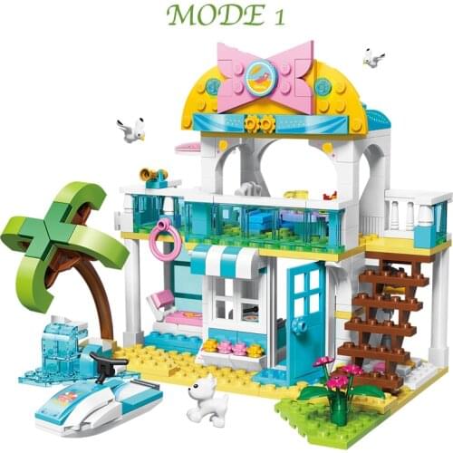 3in1 Friends Series House Truck Holiday Ship Building Blocks Set DIY Model Ideas Technical Toys For Girls Gifts 4804