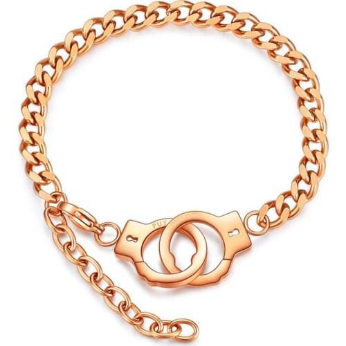 New Fashion Simple Personality High Quality Titanium Stainless Steel Chain Bracelet Jewelry For Couple