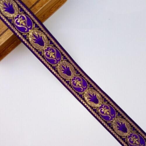 DoreenBeads Chinese Ethnic Style Cotton Ribbon Trim Carved Pattern DIY Clothes Dress Wedding Party Decor Accessories 1m,1PC