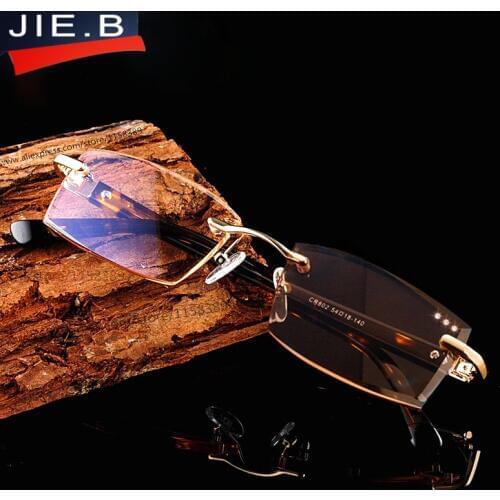 High Quality diamond Rimless Reading Glasses Men Women Eyeglasses Points For Women Reading Mens Diopter 1.0 1.5 2.0 2.5 3.0