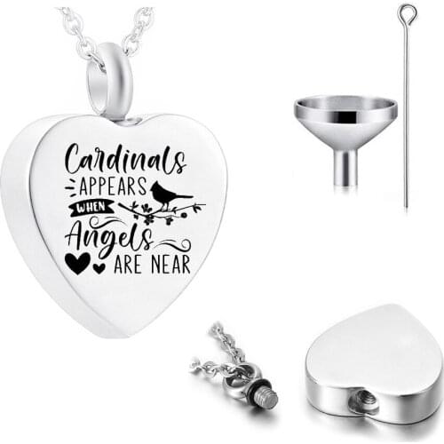 Cremation Jewelry Stainless Steel Urn Necklace To Commemorate The Ashes And Filling Kits Of Deceased Family Members/Pets