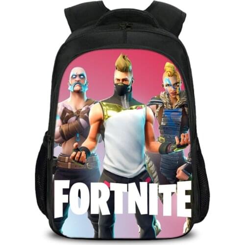 16 Inch Fortnite Backpacks For Kids Games 3D Printed School Bags Boys Girls Primary Schoolbag Students Mochilas Gifts