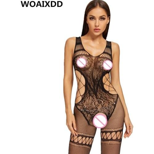 Sexy Women Full Bodystocking Underwear Bodysuit Open Crotch Fetish Porno Sexi Female Crochless Teddy Lingerie Erotic Baby Doll