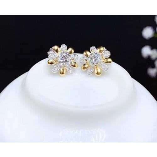 CoLife Jewelry Silver D Color Moissanite Stud Earrings 5mm Moissanite Silver Earrings 925 Silver Moissanite Jewelry