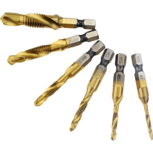 1pc Hand Tap Drill Bits HSS 4341 Screw Spiral Point Thread M3 M4 M5 M6 M8 M10 Metalworking Hex Shank Machine Tap Kit Metric Plug