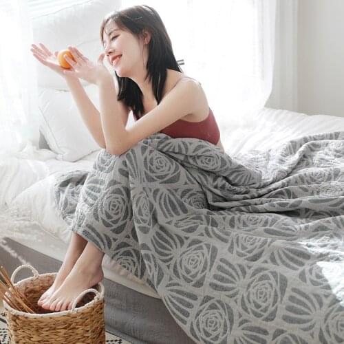 Three Layers Cotton Towel Blanket Breathable Gauze Throw Blankets for Beds Sofa Cover Plaids