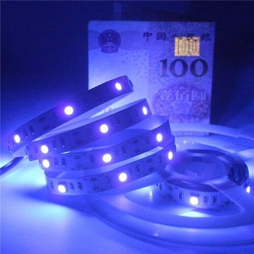 0.5m 1m 1.5m 2m 5V UV LED Strip Light SMD 5050 30LED/S Not Waterproof Ultraviolet 395-410nm USB Led Lamp Tape