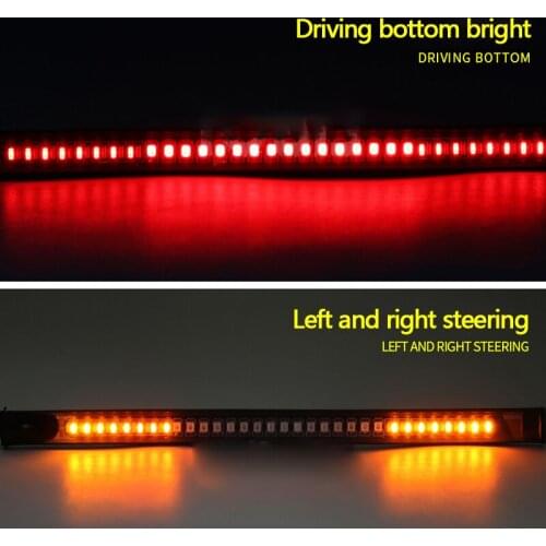 1PC Universal Motorcycle Bendable LED Strip 48SMD License Plate Tail Light Turn Signal Brake Indicator
