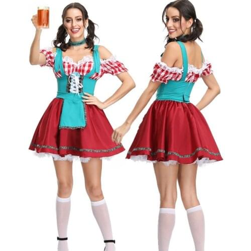 High Quality New German Oktoberfest Beer Maid Costume Women Sexy Ethnic Customs Dress