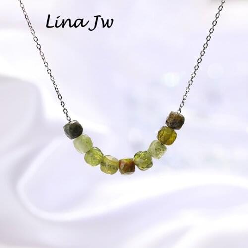 Natural Stone Pendant 925 Sterling Silver Chain Necklace for Women on the neck Party Jewelry /Wedding Jewlery Luxury Gift