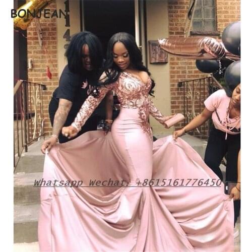 2021 Long Sleeves Gold Lace Evening Dress Mermaid Sexy Floor Length Formal Evening Gown for Women