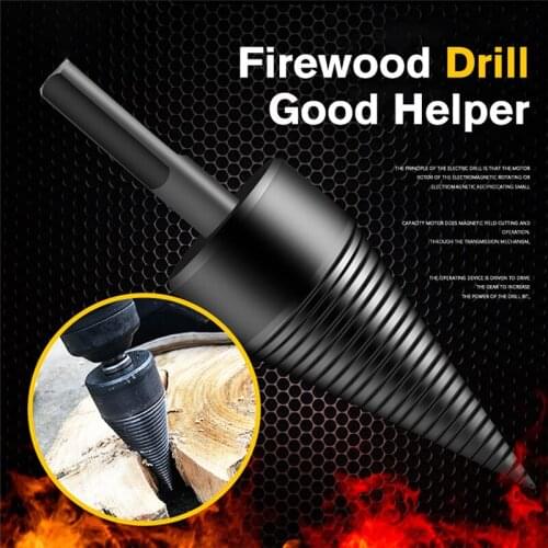 1PC Firewood Machine Drill Wood Cone Reamer Punch Driver Drill Bit Split Drilling Tools for woodworking drill bit 130x32mm