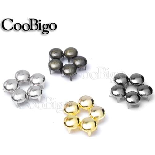 100pcs 8mm Round Dome Rivets Spike Studs Spots Nailhead Punk Rock DIY Leather Craft for Shoes Clothing Bag Parts Decoration