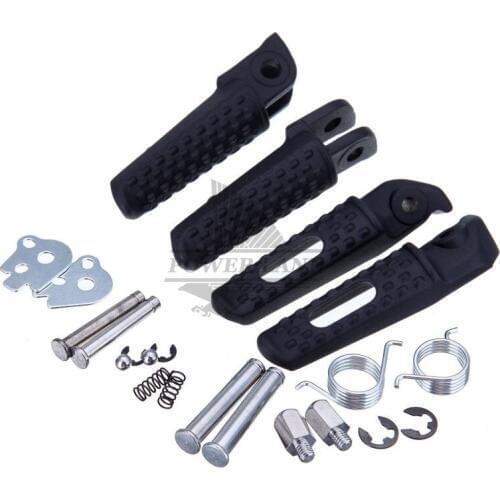 2pair Black Motorcycle Front+Rear Aluminum Rider Insert Foot Rest Pedal Footpeg For Honda CBR1000RR CBR600RR