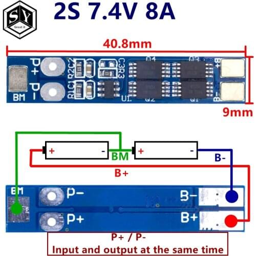 GREAT IT 2S 7.4V 8A Li-ion 18650 Lithium Battery Charger Protection Board 8.4V Overcurrent Overcharge / Overdischarge Protection
