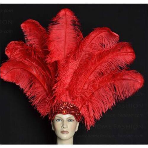 50pcs/lot 45-50cm/18-20inches red ostrich feather high quality ostrich plumage wedding performance art feather ostrich plumage