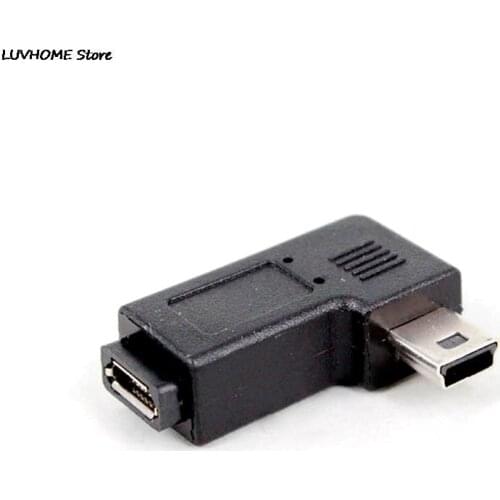 90 Degree Right Left Angle Mini USB Type A Male To Micro USB Female Adapter